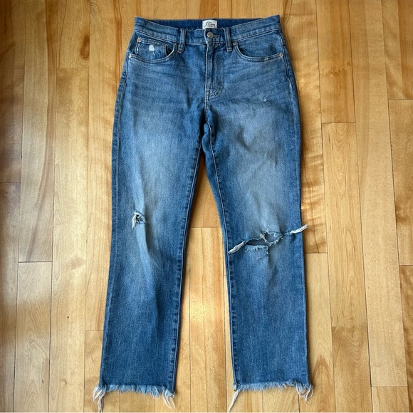 J Crew Denim Blue Distressed Jeans size 25 - Picture 1 of 3